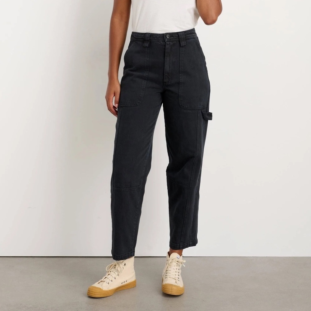 ALEX‎ MILL Phoebe Recycled Denim Straight Leg Cargo Pants Size 26 Black